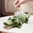 thumbnail image 2 of Tissue Box Cover,Crocodile‑Shaped Fabric Top‑Cutout Tissue Opening for Living‑Room Tabletop Bedroom, 2 of 6