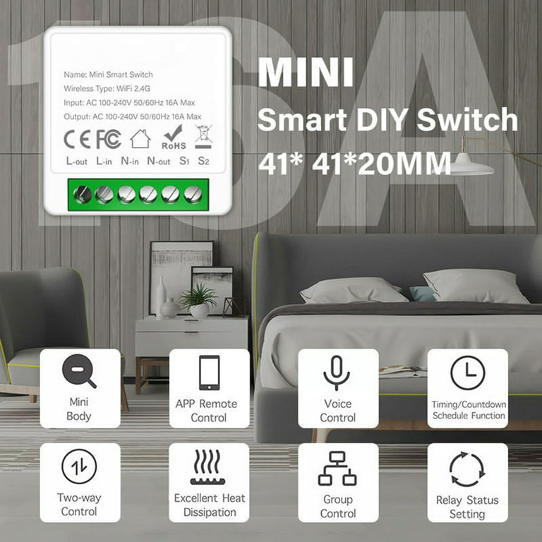 DIY Mini Smart Light WiFi Switch Wireless Remote Control Smart