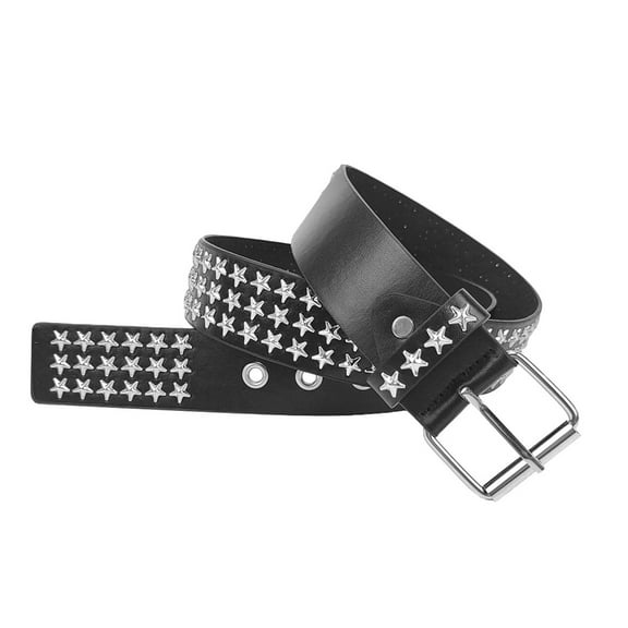 lanema Large Eyelet Star Rivet Belt for Dress PU Pin Buckle Belt for Women Girl All Matching Waist Decors Accessories