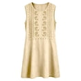 thumbnail image 5 of VBVC Women's Embroidered Crew Neck Dress , Summer Sleeveless Tunic Dress For Women , Ladies' Lightweight Breathable Dress with Pockets,Beige,S-2XL, 5 of 7