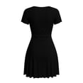 thumbnail image 4 of Lace Mini Dress Cap Sleeve Tie Front Square Neck A Line Cute Short Graduation Dresses for Women 2026 Summer, 4 of 7