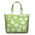 thumbnail image 1 of White Bloom Daisy Overnight Bag Boho Floral Duffel, Lightweight, , Multiple Pockets, Airplane Friendly, 1 of 5
