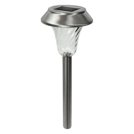 Paradise Garden Lighting Solar Stainless Steel Path Light with Swirled Plastic Lens - Set of 6