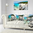thumbnail image 3 of Designart Turquoise Ocean Water with Rocks - Modern Seascape Throw Pillow - 12x20, 3 of 5