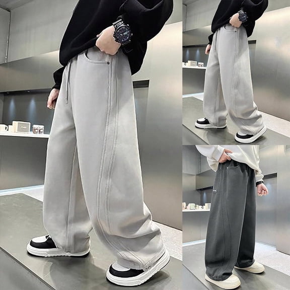 Tween Boys Sweatpants Athletic Jogger Pants for Boys 5-16 Years Kids Youth Open Bottom Pants with Pockets Kids Sweatpants Size 11-12 Years