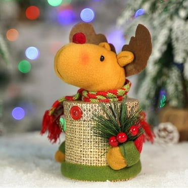 Edgergery Christmas Candy Tin for Christmas Eve,Elk Xmas Cartoon Flax Candy Box,Christmas Eve Apple Box,Christmas Container Chocolate Storage Box,Christmas Clearance