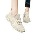 thumbnail image 2 of Luxtrada Women's Walking Shoes Cushion Running Tennis Shoes Non-Slip Comfortable Breathable Workout Gym Sports Athletic Fashion Sneakers (Beige,US 10-11), 2 of 7