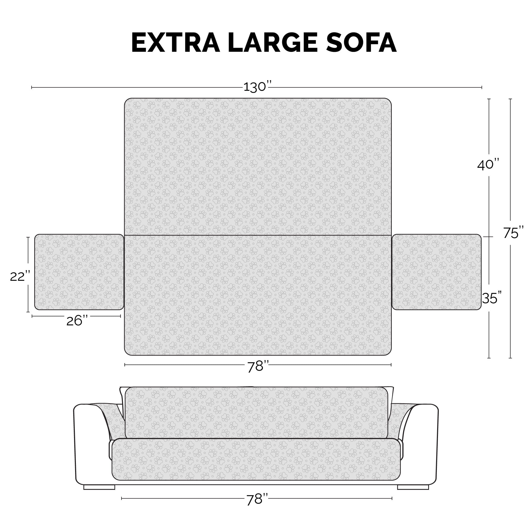FurHaven Waterproof Slip-Resistant Furniture Protector, Gray, Extra Large Sofa, 1 Count