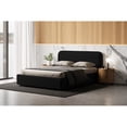 thumbnail image 2 of Omax Decor Upholstered Platform Queen Bed in Black Boucle Fabric, 2 of 8