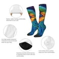 thumbnail image 3 of Naloa Vibrant Rainbow Parrot Fantasy Knee Socks, High Socks Long Stretchy Sock Women Knee High Stocking, Long Socks for Women, 3 of 6