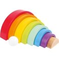thumbnail image 1 of Bloques de construcción de arco iris de madera con pelota (grande) de Small Foot - Los bebés aprenden patrones de coordinación mano-ojo y colores mientras desarrollan habilidades motoras finas - Juego, 1 of 5