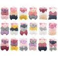 thumbnail image 1 of Ame 3 Pcs Baby Girl Bowknot Elastic Headbands, Baby Unisex Cotton Headband and Scratch Mitten Set, Holiday Party Hair Band Headwear Accessories, 0-12 Months, 1 of 8