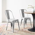 thumbnail image 3 of Modway Promenade Bistro Dining Side Chair Set of 2 in Silver, 3 of 11