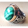 thumbnail image 4 of Malachite Mans Ring, Natural Green Malachite, Spiritual, Silver Jewelry, 925 Silver Ring, Birthday Gift, Heavy Mens Ring, Arabic Design, Ottoman Style Ring, Christmas, Turkey Mens Signet Ring, 4 of 5