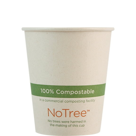 World Centric's 6 oz NoTree Paper Hot Cup - Plant Fiber Paper - Compostable - Case of 1000