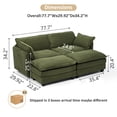 thumbnail image 2 of Betisef Modular Sectional Sofa W/ Deep Seat,Freely Combined Comfy Corduroy Couch,Arm Chair W/ Pillows for Living Room, Apartment,L-Shaped 2-seat Oversized Sofa W/ Double Movable Ottoman Green, 2 of 7