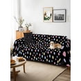 thumbnail image 3 of Colorful Polka Dot Couch Cover, Modern Minimalist Geometric Black Sofa Cover Blanket for 2 Seat Cushion, Sectional Sofa Slipcover Furniture Protector for Living Room Bedroom 71''x102'', 3 of 9