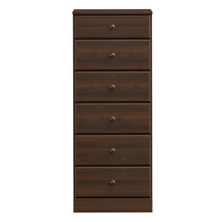 Prepac Astrid 6-Drawer High Dresser, Rich Espresso, Tall Chest