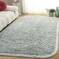thumbnail image 2 of SAFAVIEH Casablanca Sutton Solid Shag Area Rug, Teal/Ivory, 8' x 10', 2 of 10