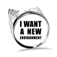 thumbnail image 1 of I Want A New Environment Ring Adjustable Love Wedding Engagement, 1 of 3