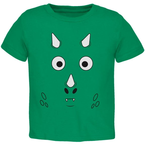 Cartoon Cute Dragon Face Toddler T Shirt Kelly Green 3T