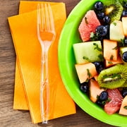Great Value Everyday Clear Disposable Forks, 100 Count
