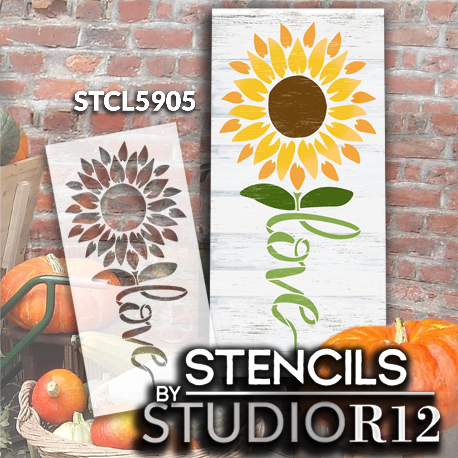 Voss Stencils for Painting Wood & Reusable Flower Sunflower 20pcs on Home DIY