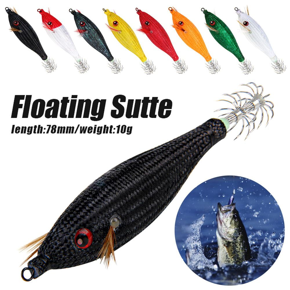 Simulation Jigs Soft foot Luminous Octopus Bait Squid Hook Wood