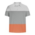 thumbnail image 4 of Camisa Casual de Impresión de Gradiente de los Hombres, Top de Solapa de Manga Corta en Tela de Malla Ligera para el Aire Libre Y el Ocio, Blusa de Suéter Elegante, 4 of 9
