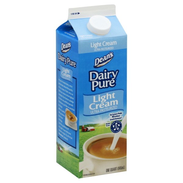 Dean's Dairy Pure Light Cream, 1 Quart