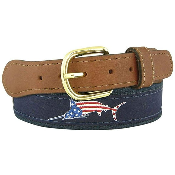 ZEP PRO Mens USA Patriotic Marlin Signature Ribbon Belt (40)