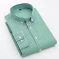 thumbnail image 2 of Mens Shirts 4XL Casual Non Ironing Coat Tooling Stripe Lattice Long Sleeve Durable Comfortable Breathable Vacation Green Button Down Tops Sizes XXXXL, 2 of 4