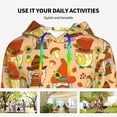 thumbnail image 4 of Fotbe Autumn Gnomes Pattern Womens Long Sleeve Hoodie, Pullover Hooded Sweatshirt, Kangaroo Pocket Hoodie with Eye-catching Drawstrings-Small, 4 of 7