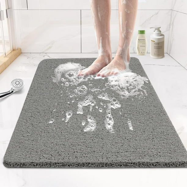 Alfombrilla de ducha y bañera antideslizante, de secado rápido, para ducha, bañera, baño y hogar, 40 x 60 cm, color gris.