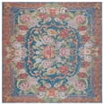 thumbnail image 2 of SAFAVIEH Besarabian Evonne Floral Machine Washable Area Rug, Blue/Sage Rust, 6'7" x 6'7" Square, 2 of 10