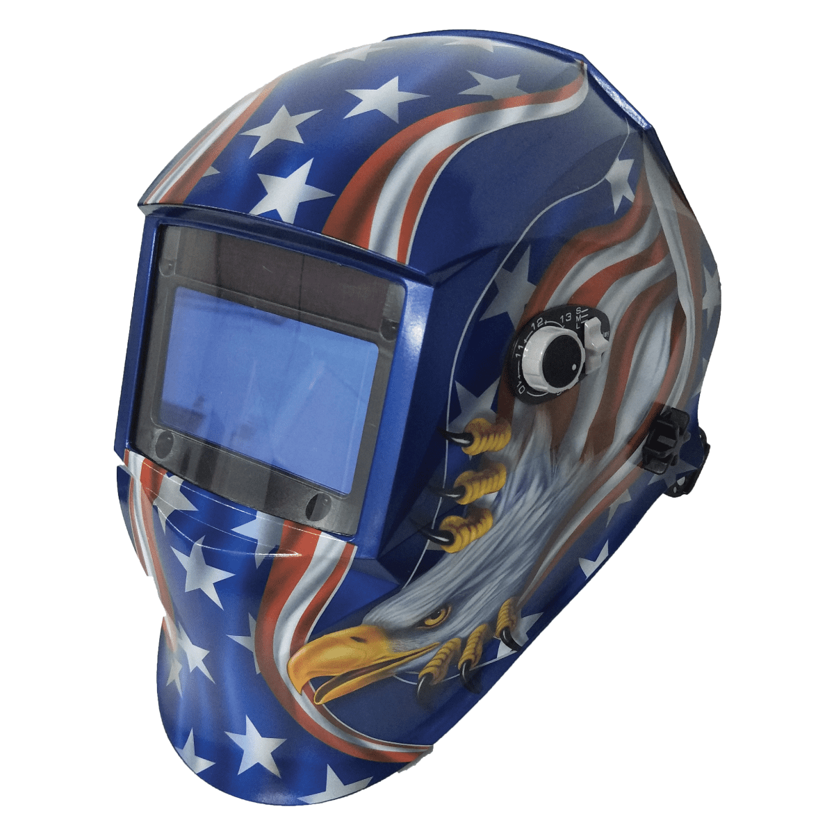 Auto Dimming Darkening Lens Solar Eagle Stick Welding Protective Helmet Mask 