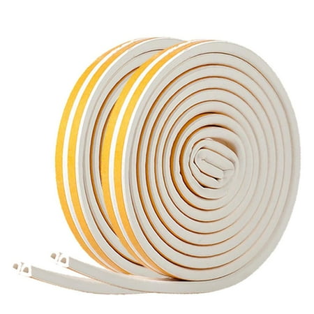 

2 Rolls Weather Stripping All-Climate D-Type Self-Adhesive Foam Seal Strip for Doors Windows Sound Insulation