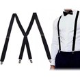 thumbnail image 3 of 1 pieza de correa ajustable, elástica, correa elástica ajustable, correa elástica en X para hombre, color negro, 3 of 5