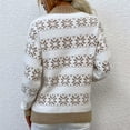 thumbnail image 4 of Clearance! Labakihah Women's Christmas Half High Neck Pullover Snowflake Sweater Khaki, 4 of 8