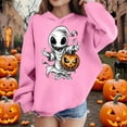 thumbnail image 2 of nerohusy Halloween Sweatshirts for Kids Girl Ghost Pumpkin Sweater Cute Spooky Coffee Graphic Pullover Shirts Pullover Warm Top Pink,3 Years, 2 of 9