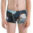 thumbnail image 5 of Yiaed Wild Blue Cool Dragon Print Boys' Boxer Briefs Cotton Casual Stretch Comfort Boys Boxers - Kids Boxer Briefs Underwear for Boys (6-18)-Medium, 5 of 5