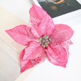 thumbnail image 2 of Artificial Poinsettia Flowers, Glitter Poinsettia Christmas Decorations with Clips & Stems, 7.8 inch Christmas Tree Ornaments for Xmas Party, Wreath, Wedding & DIY Holiday Home Decor, 2 of 7