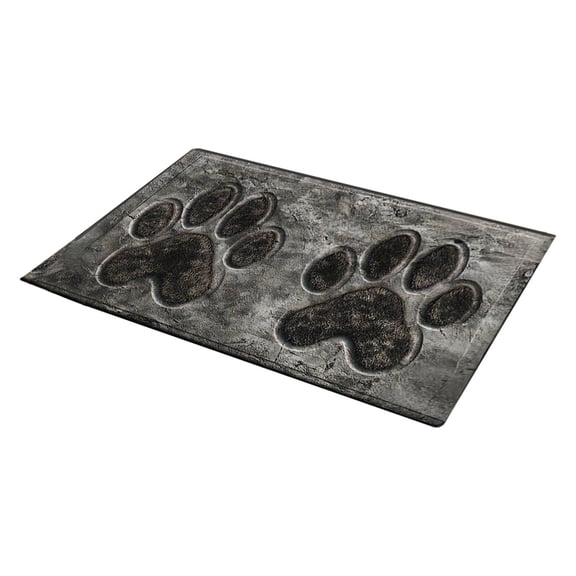 Virelaxpo Dog Paw Print Doormat Rustic Themed Non-Slip Absorbent Floor Mat for Indoor Outdoor Front Door Entryway Kitchen Bath Washable Rug