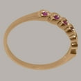 thumbnail image 4 of LBG British Made 9k Rose Gold Genuine Natural Ruby Womens Eternity Ring - 33 size options - Size 5.5, 4 of 9