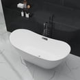 thumbnail image 6 of 60" Freestanding Bathtub, White Acrylic Streamline Stand Alone Soaking Bath Tubs for Adult with Overflow and Drain in Chrome, cUPC Certified, Perfect for Your Bathroom-High Trapezoid, 6 of 6