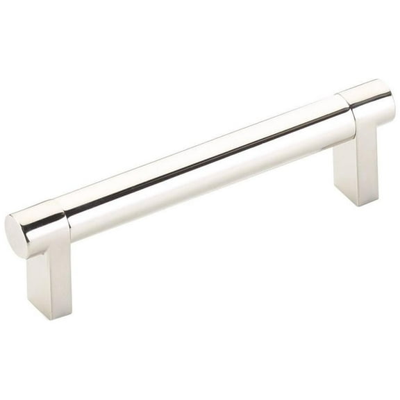 Emtek 84053.Rec.Sm Smooth 4" Center To Center Bar Cabinet Pull - Polished Nickel /