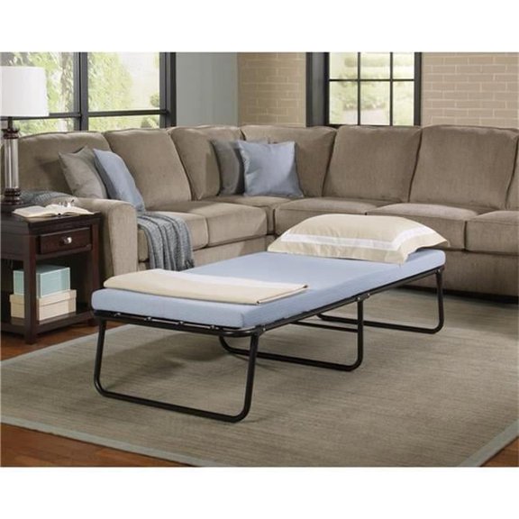 Simmons Beautysleep Folding Guest Bed with Memory Foam Mattress, Blue - Twin Size
