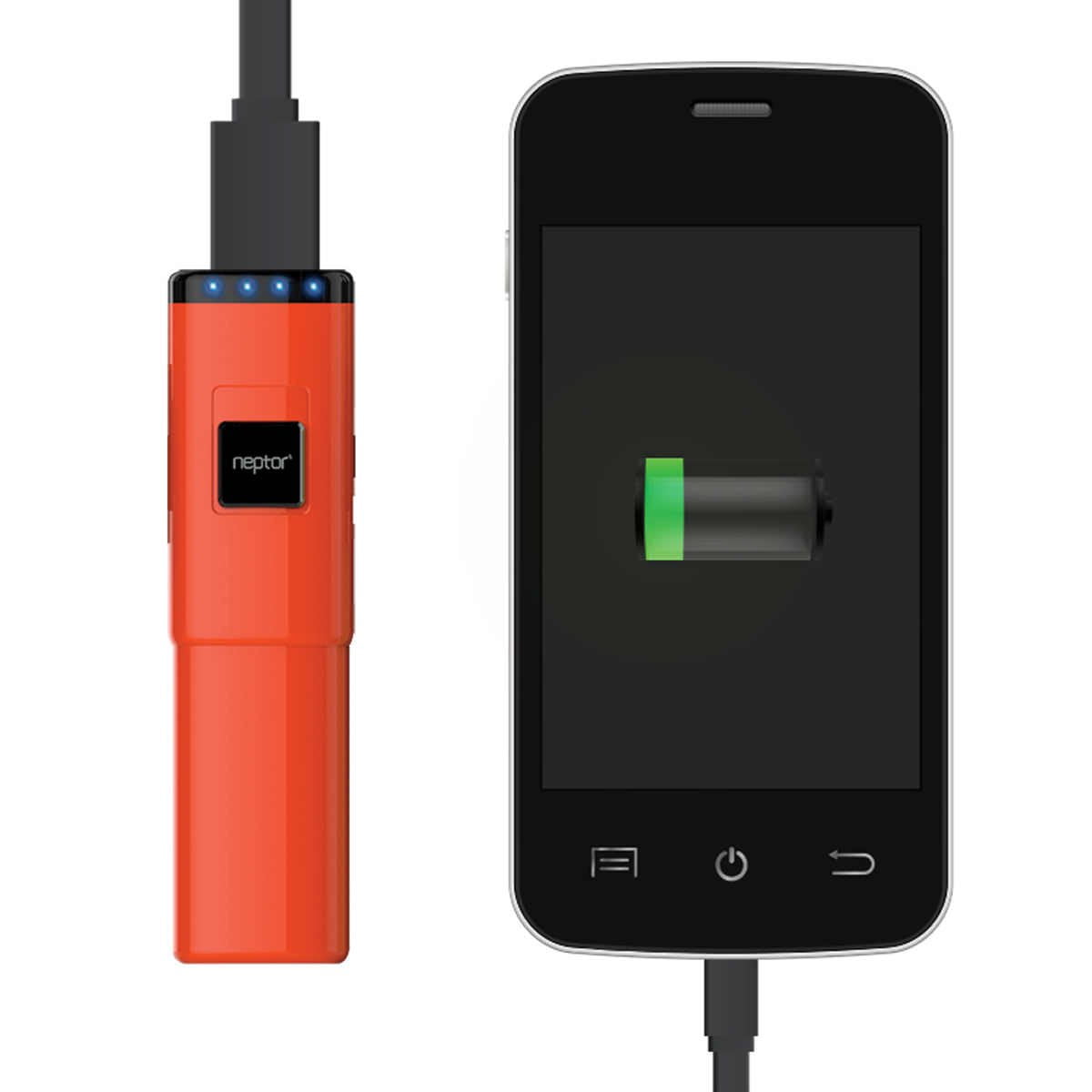 Neptor 2800mAh Portable Battery Charger Orange