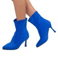 thumbnail image 6 of Fashion Breathable Pointed Toe High Heel Mid Calf Boots With Side Zipper Comfortable Daily Walking Shoes for Women Autumn Winter Suede Pull On, 6 of 8