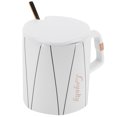 thumbnail image 3 of Taza original octogonal de cerámica para café o oficina, con tapa de cuchara, regalo para pareja, para amigos. Tipo A, 3 of 14